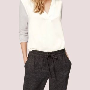 Ann Taylor LOFT Mixed Media V-Neck Tunic - Size- M - NWT